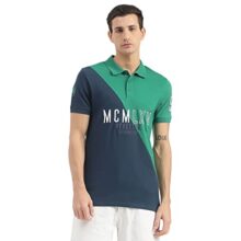 United Colors of Benetton Embroidered Half-and-Half Polo T-Shirt (Size: L)-23P3089J3420I902