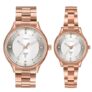 TIMEX Analog Watch for Couple with Silver-Tone Round Dial & Rose Gold Stainless Steel Bracelet Band Water Resistant Pair’s Wrist Watches – TW00ZP008