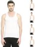 VIP Bonus Classic Mens 100% Cotton Sleeveless White Vest, 100 Size, Pack of 5