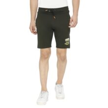 Spykar Men’s Regular Fit Mid Rise Green Casual Shorts