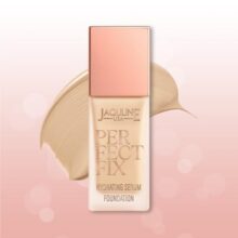 JAQUILINE USA Perfect Fix Hydrating Serum Foundation | With Hyaluronic Acid & Vitamin E | Lightweight, Long-Wear & Moisturizing | Paraben Free | For Women | 30ml | Warm Sand 02