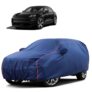 Sulfar 100% Water Resistant Car Body Cover Compatible with Mirror for Porsche Macan (Triple Stitched, Full Bottom Elastic, Blue Tafetta with Red Piping)