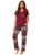 LITZO Womens Night Suit || Printed Round Neck Short Sleeve Nightsuit Set | Pajama Set | Casual Night Dress for Women (L-25-2XL) Red