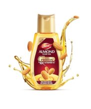 Dabur Almond Hair Oil – 500Ml | Provides Damage Protection | Non Sticky Formula | For Soft & Shiny Hair | With Almonds, Keratin Protein, Soya Protein & 10X Vitamin E
