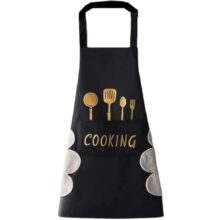 Waterproof Kitchen Apron Oil Proof Cooking Apron With Pockets Breathable Three Layer Fabric Adjustable Chef Apron For Home Cooking Baking Bbq