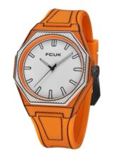 FCUK Escarp Quartz| Analog Display | White Dial | Orange Silicone Strap | Watch for Men – FCMX09O