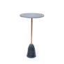Little eXtra Sheesham Wood Coffee Table | Wooden Side Tablee(Round Coffee Table | Marble Top & Bell Base,Grey)