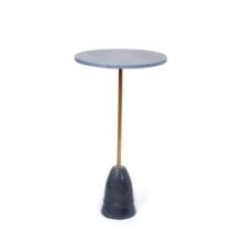 Little eXtra Sheesham Wood Coffee Table | Wooden Side Tablee(Round Coffee Table | Marble Top & Bell Base,Grey)