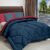 Adbeni Home Geometric Double Comforter For  Ac Room(Polyester, Maroon-Navy Blue)