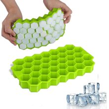 KBS Ice Cube Tray Silicone for Freezer Flexible Shape Honeycomb for Chocolate Cake Maker Mould, Chilled Drinks, Reusable Kitchen Accessories Items (Multi Color)