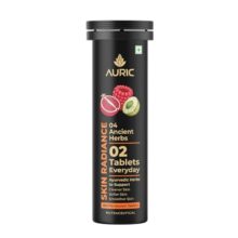 Auric Skin Radiance For Glowing Skin 20 Tablets With Biotin, Amla, Pomegranate & Grape Seed Extract | Mixed Berries Flavour | Shine 365