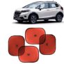 KINGSWAY Car Window Curtain Sticky Sun Shades Compatible with Honda WRV, (Year 2017-2019), Universal Fit Sunshades for Side Window, Rear Window, Red Color, 4 Pieces