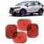 KINGSWAY Car Window Curtain Sticky Sun Shades Compatible with Honda WRV, (Year 2017-2019), Universal Fit Sunshades for Side Window, Rear Window, Red Color, 4 Pieces
