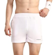 Head HPS-1115 Badminton Shorts for Mens, Colour – White (Small)