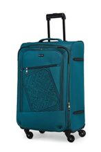 Verage Oslo 69 Cms Teal Medium Check-in Trolley 4 Wheels Soft Suitcase Spinner Luggage