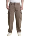 BENE KLEED Men’s Classic Baggy Fit Cargo Trousers | Loose Comfort Utility Pants for Men Durable Fabric | Casual Street Style Wear for Travel, College, Outdoor Use & Everyday All-Day Comfort