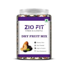 Ziofit Popular Dry Fruit Mix Jar 900G,Californian Almonds, Cashews, Dates, Black Raisins And Green Raisins, Natural And Flavorful Snack