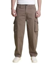 BENE KLEED Men’s Classic Baggy Fit Cargo Trousers | Loose Comfort Utility Pants for Men Durable Fabric | Casual Street Style Wear for Travel, College, Outdoor Use & Everyday All-Day Comfort