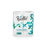 Amazon Brand – Presto! 2 Ply Kitchen Tissue Paper Roll | 120 Pulls | 60 Kitchen Towels X 2 Rolls | Soft And Highly Absorbent | 100% Natural Virgin Cellulose Fiber