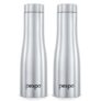 Go24 pexpo Monaco 1000 ISI Certified Stainless Steel Sports/Fridge Water Bottle, 970ml, Silver, Pack of 2 | Eco friendly | BPA Free | Water Bottle for Office, Gym, School, Yoga, Trekking, Adults&Kids