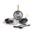 Crystal Aluminum 6 Pcs Non Stick Cookware Set with Induction Bottom | Tawa, Fry Pan, Kadhai with Lid, Laddle & Spatula | Durable 4 Layer Non Stick Coating | PFOA Free | Black