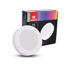 Havells Luna Striker LED 3W 6500K Ceiling Light Energy Efficient WIDEST 7 Colour Option Perfectly FITS in Junction Boxes Powder Coated Polycarbonate HOUSING,60 Lumen Per Watt 6500K