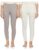 Amazon Brand – Symbol Womens Casual Slim Thermal Bottom (SB-AW21-THBOT_Light Grey & Ecru_M)