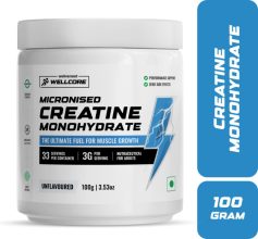 Wellcore Micronised Creatine Monohydrate | Lab Tested | Enhanced Absorption | 100% Pure Creatine(100 g, Unflavored)