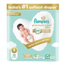 Pampers Premium Care Pant Style Baby Diapers | Small (S Size) | 70 Count | Voted India’S Softest | All-In-1 With 360 Cottony Softness Diapers | 4-8Kg