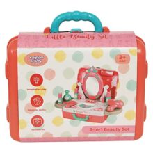 2-in-1 Beauty Set Briefcase for Kids, Portable Makeup and Salon Pretend Play kit with Stylish case Design, Perfect for Creative Role-Play and on-The-go Fun.