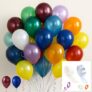 GROOVYDUDZ (Pack of 52) Metallic Balloons – Multi | Vibrant Metallic Balloons for Birthday Decoration with Curling Ribbon| Glue dot| Arch roll | Helium & Air Fillable