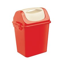 MILTON Magnum Dustbin Plastic Swing Lid Waste Trash Can Storage Garbage Bin, 10 Litre, Red for Home, Office, Washroom, Bathroom