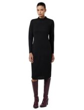 ATHENA LIFESTYLE Women’s Polyester Bodycon Midi Dress (ADR-17837_Black