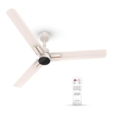 Polycab Wizzy Neo 1200mm 5-Star BLDC, Remote Ceiling fan for Living Room| 55% Energy Saving, 100% Copper, High Air Delivery, 6 Speed Setting | 4-yr Warranty,Free Installation【Beige Rosegold】