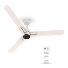 Polycab Wizzy Neo 1200mm 5-Star BLDC, Remote Ceiling fan for Living Room| 55% Energy Saving, 100% Copper, High Air Delivery, 6 Speed Setting | 4-yr Warranty,Free Installation【Beige Rosegold】