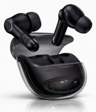 VEHOP CRYSTA Gaming TWS Earbuds – Ultra Low Latency 40ms, Bluetooth v5.49+ENC for Clear Calling, 50Hrs Playtime, Bass Boosted, Premium Wireless Headphone, Touch Control, IPX4 & Voice Assistance. BLACK