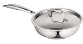 Signoraware Artista Tri-Ply Stainless Steel Induction Compatible Triply Frypan with Steel Lid (Induction and Gas compatible), 18cm, Capacity 850 ml, Silver