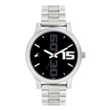 Fastrack Bold Quartz Analog Black Dial Silver Stainless Steel Strap Watch for Guys – NT38051SM04