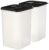 Amazon Brand – Solimo Antimicrobial Square Modular Plastic Storage Container (7.5 L Each) | Stackable | BPA-Free | Multipurpose Use for Snacks, Spices, & More (Set of 2) (Black)