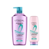 L’Oréal Paris Hyaluron Pure 72H Purifying Shampoo, For oily scalp & dry hair with salicylic and hyaluronic acid 800mL + Conditioner 175 mL, Regime Pack of 2