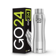 Go24 pexpo Bistro Pro ISI Certified Stainless Steel Fridge/Sports Water Bottle 750ml, Silver | Single Wall | Leakproof Water Bottle for Home, Office, Gym, School