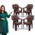 MAHARAJA Plastic Chair Set, Chair for Living Room, Home, Plastic Chair for Home with Arm Rest/Modern Stylish Design with Glossy & Matte Finish Bearing Capacity 200Kg. (Brown, Pack of 4)