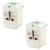 Technotech (2 Pack) International All In One Universal World Wide Travel Plug Adapter White