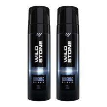 Wild Stone Intense Black Long Lasting No Gas Deodorant for Men, Pack of 2 (150ml each),Spray