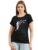 bearbrother Women Regular Fit Printed Black Half Sleeves Round Neck Tshirt (Klyra,XL)