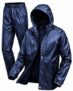 Mens Raincoat Suit with Pant Set Luxova Series | Waterproof Lightweight Breathable Rain Wear | Waterproof Zipper Raincoat for men waterproof (IN, Alpha, 2XL, Evorique Blue)