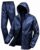 Mens Raincoat Suit with Pant Set Luxova Series | Waterproof Lightweight Breathable Rain Wear | Waterproof Zipper Raincoat for men waterproof (IN, Alpha, 2XL, Evorique Blue)