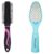 Midazzle Premium Round Hair Brush with Foot Scrubber, Black and Pink Design, Set of 2
