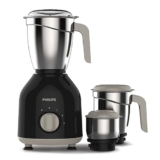 Philips HL7756 Mixer Grinder 750W, with 3 Stainless Steel Jars | 25 mins Continuous Grinding, Mixer Grinder for Kitchen with 3 Speed Control, Pulse Function, Black