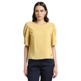 Van Heusen Women’s Regular Fit T-Shirt (VWTSURGFV69357_Yellow